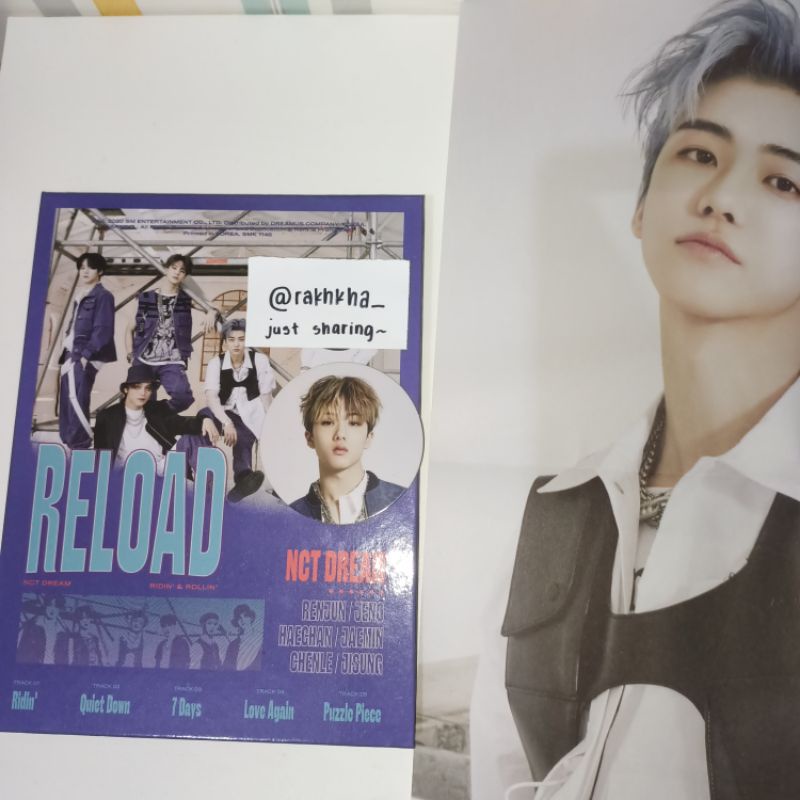 NCT DREAM OFFICIAL Reload Rollin ver Album Only, Photocard (PC) Chenle, Circlecard (CC) Jisung, Fold