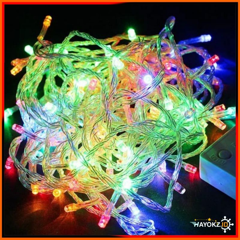 Lampu Hias berbagai warna kelap kelip Tumblr 100 Led 10 Meter Rainbow