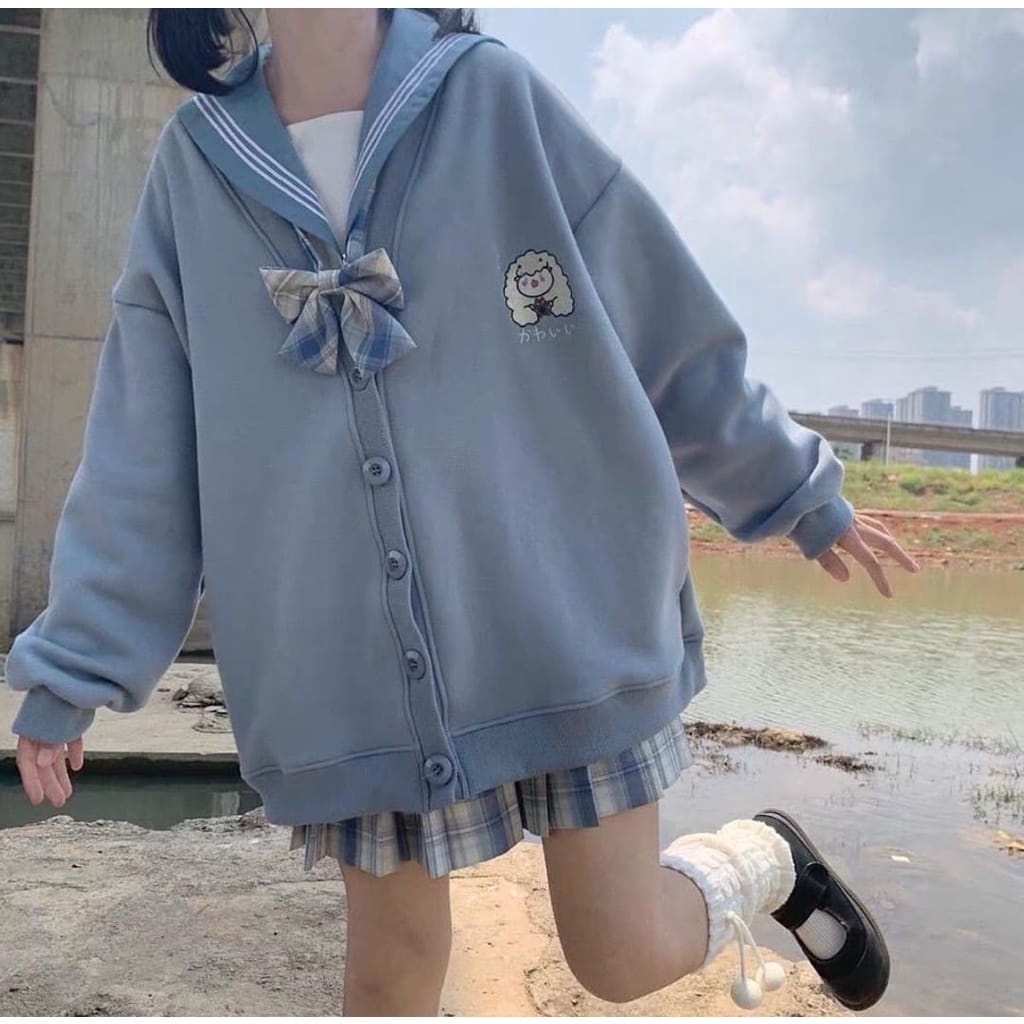 CARDIGAN WANITA | SHEEP CUTE CARDIGAN OVERSIZE | SWEATER WANITA KOREAN STYLE