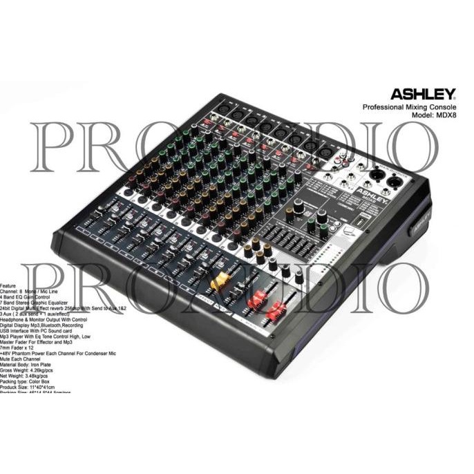mixer audio ashley 8 channel MDX8 mdx 8 original