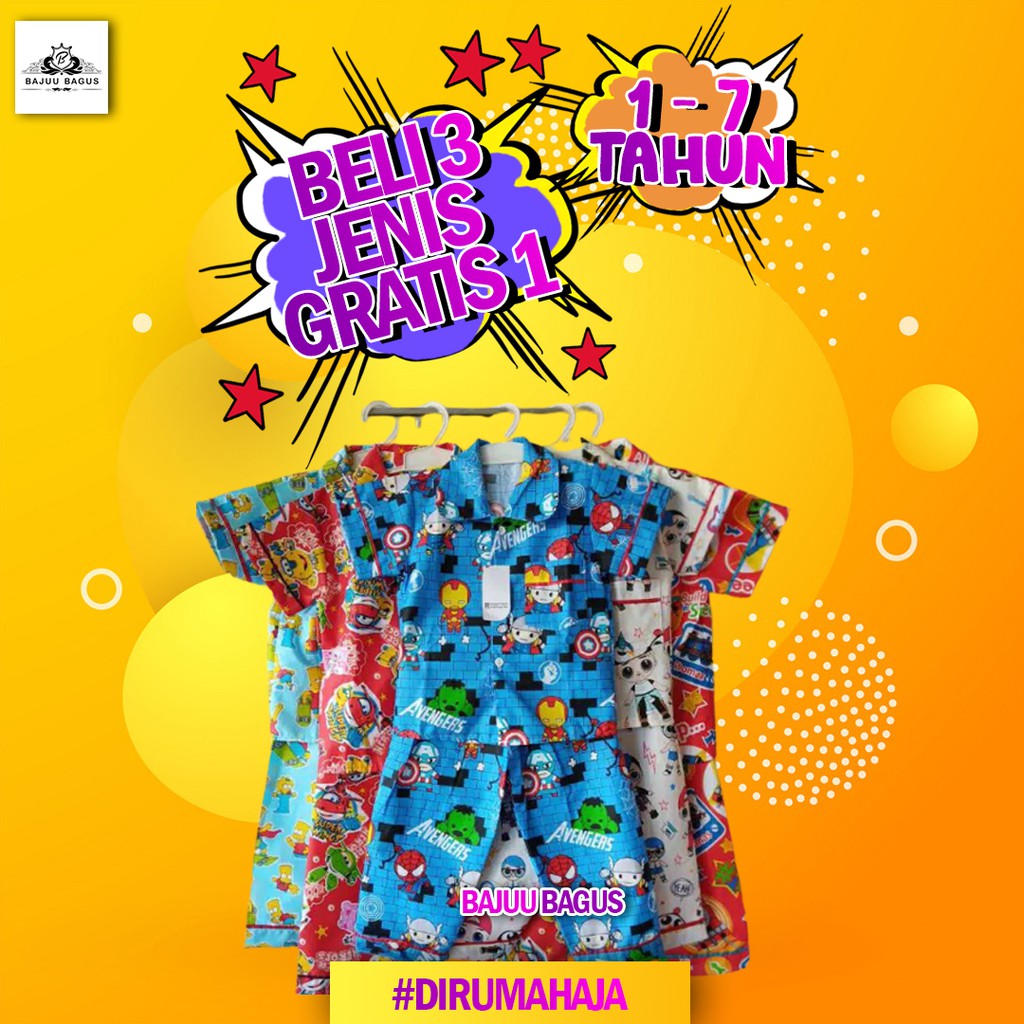 Baju Tidur Anak BISA PILIH MOTIF Piama Anak Piyama Baju Tidur Anak BISA PILIH MOTIF Piama Anak Piyama