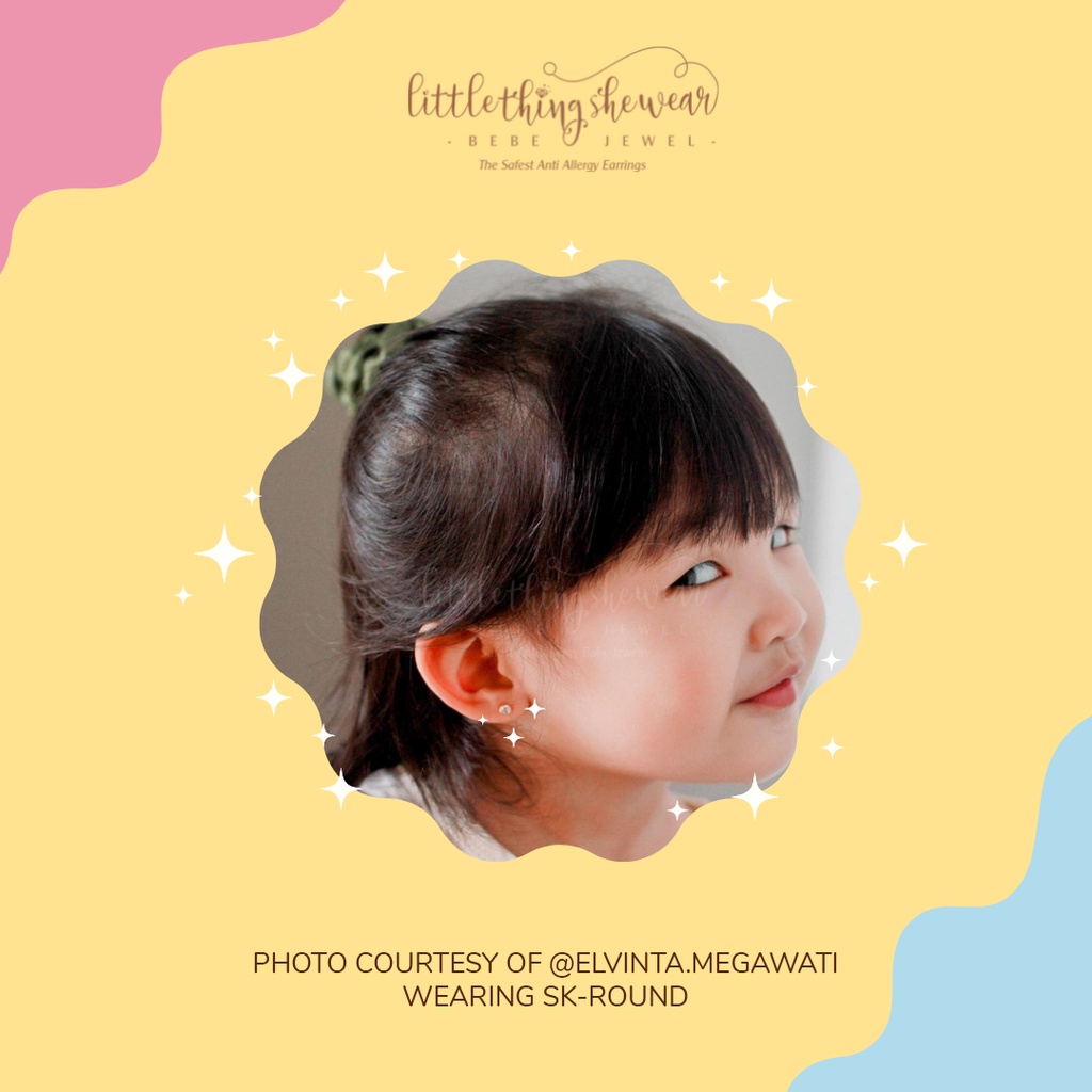 Anting Anak Littlethingshewear Round Swarovski White Gold Toddler SP-ROUND 0,5gr