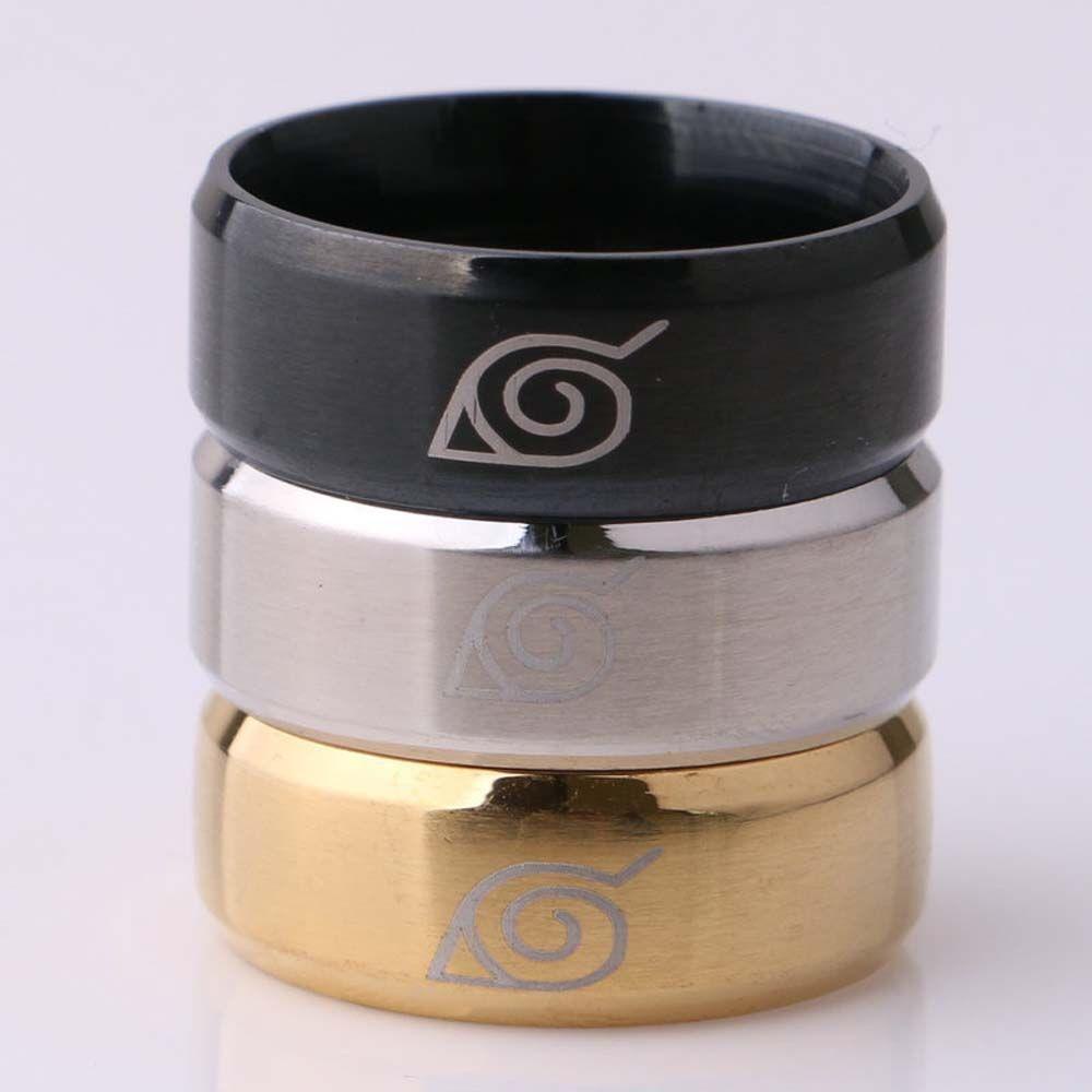 Needway  Naruto Cincin Unik Hitam Sasuke Itachi Ninja Perhiasan Penggemar Anime Hadiah Untuk Pria Wanita Titanium Steel Ring