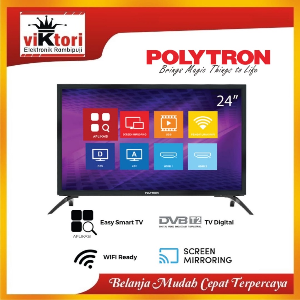 POLYTRON EASY SMART DIGITAL TV 24″ – PLD 24MV1859 JEMBER AREA