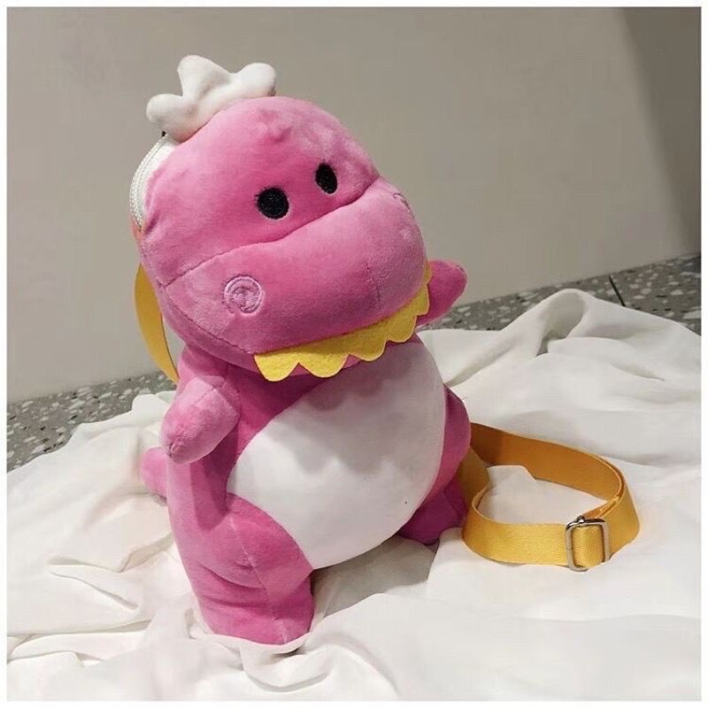 CIO Tas Selempang Bulu Bahu Wanita Motif Boneka Kartun Dino Dinosaurus TINY DINO Lucu Gemoy Uwu Kiyowok Import Korea Murah