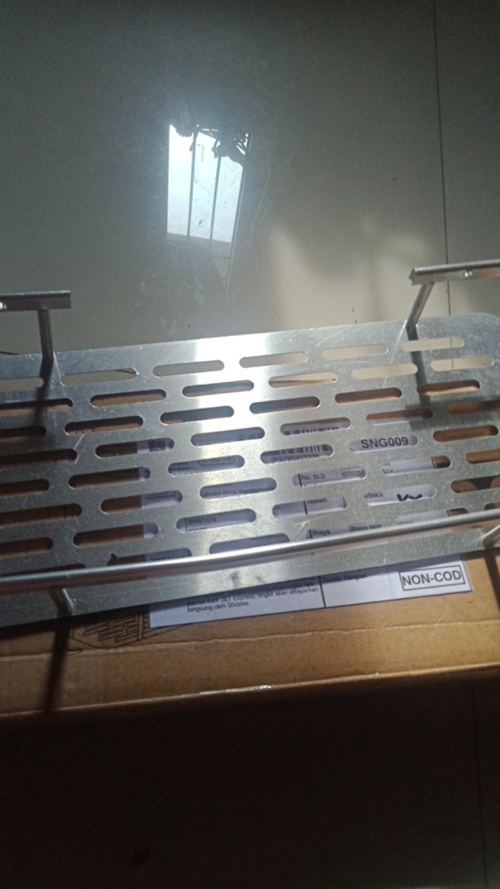 Rak Kamar Mandi Sabun Tempel Alumunium Anti Karat Organizer Dinding Tembok 2 Susun Murah Gg221