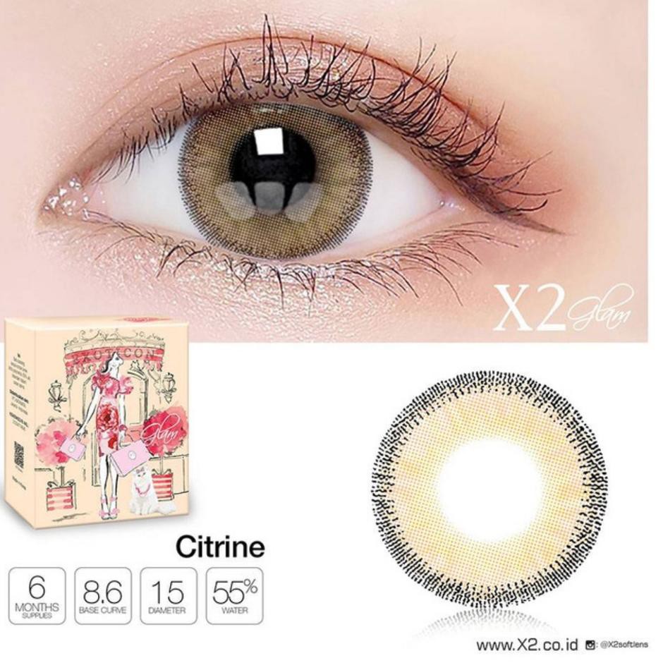 ♢ SOFTLENS X2 GLAM CITRINE MINUS -0.50 s/d -5.00 / X2 GLAM ♨