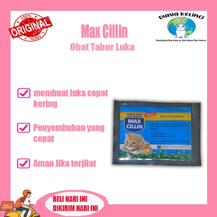 OBAT LUKA KUCING MAX CILLIN OBAT TABUR KUCING LUKA SCABIES JAMUR