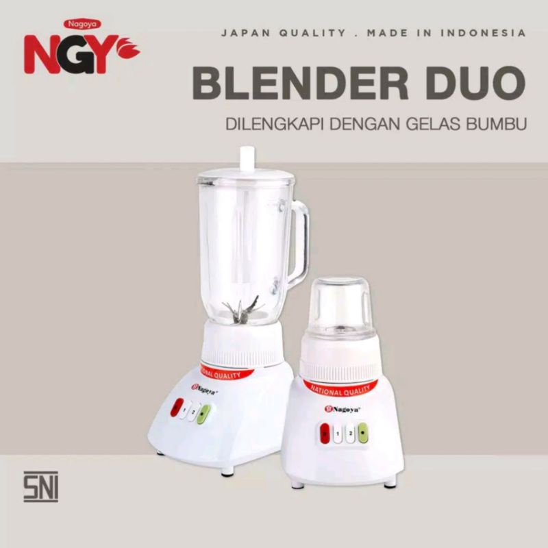 BLENDER NAGOYA KACA / plastik 2in1 - NGYT12GN6 6pisau NGY-T18GN