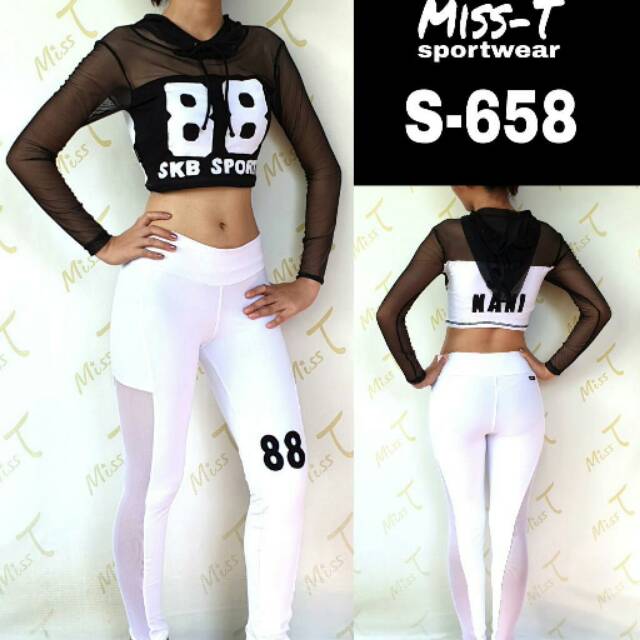 S658 - CROP HOODIE + LEGING / MISST / BAJU SENAM