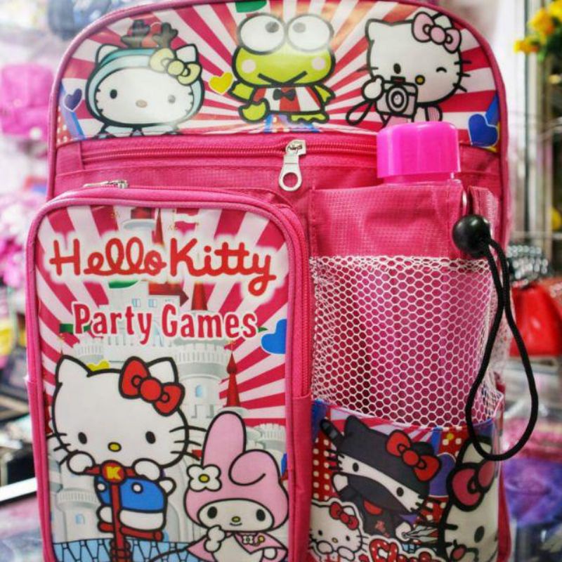 TAS RANSEL ANAK PEREMPUAN KARAKTER LOL KUDAPONI KITTY  FROZEN /FREE BOTOL