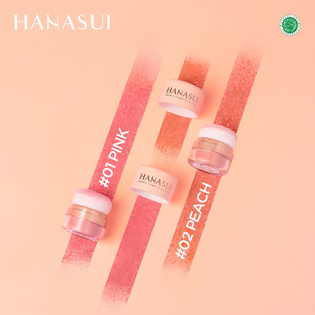 Hanasui Perfect Cheek Blush &amp; Go Powder - Blush On Powder by Hanasui - BPOM Hanasui Cheek Pink Peach Powder