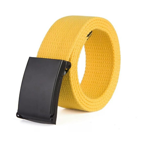 Sabuk Pria Gesper Ikat Pinggang Canvas tkb-3 - Kuning