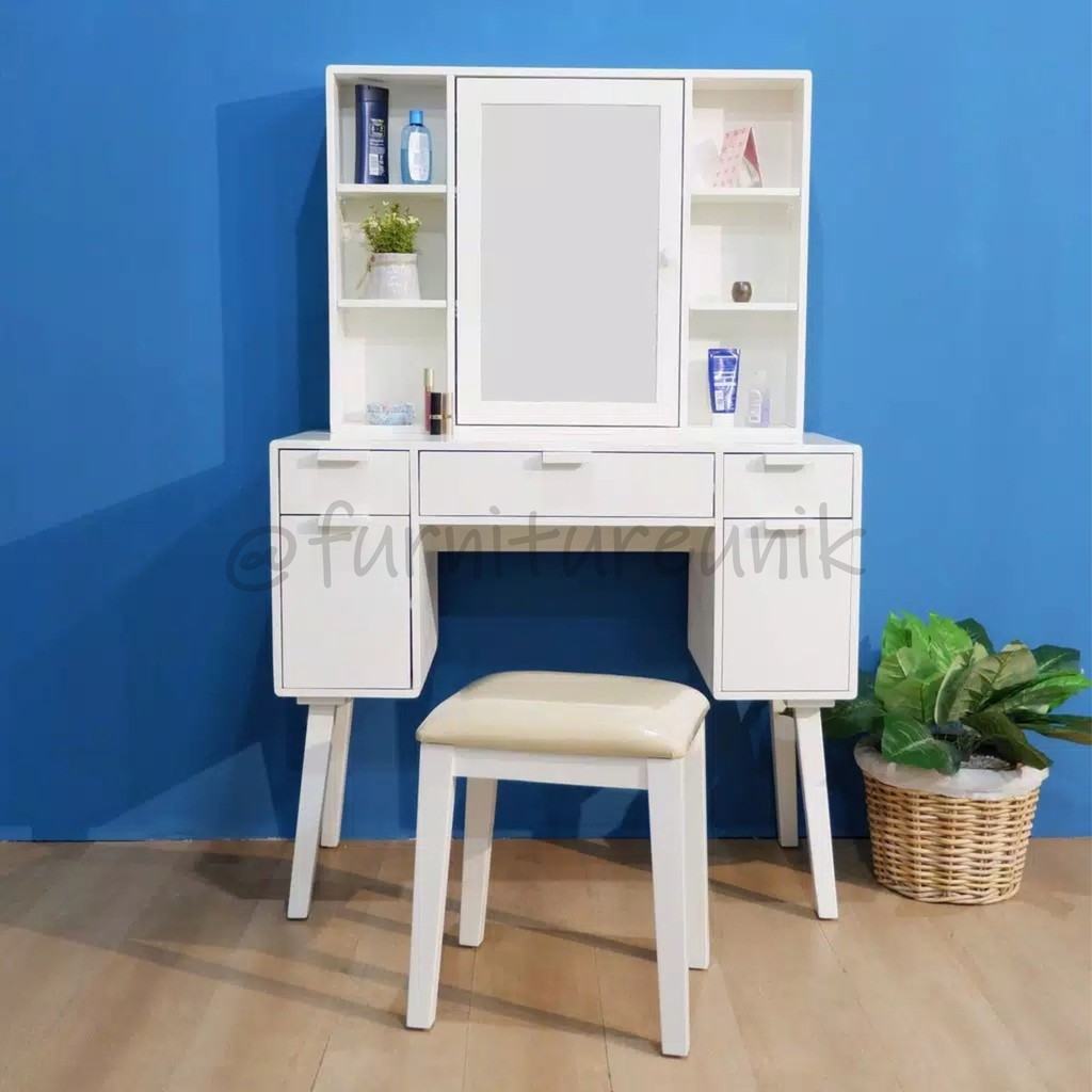 Meja rias minimalis putih Meja rias murah kayu duco mahoni sidoarjo surabaya free ongkir
