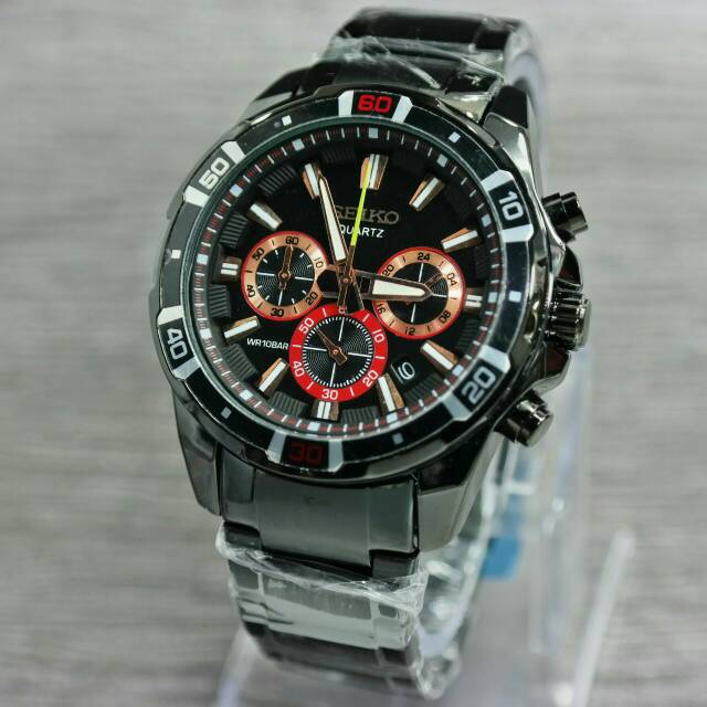 JAM TANGAN PRIA/COWOK SEIKO CHRONO AKTIF KW SUPER RANTAI TERBARU ANTI AIR ELEGANT HARGA BERSAHABAT.