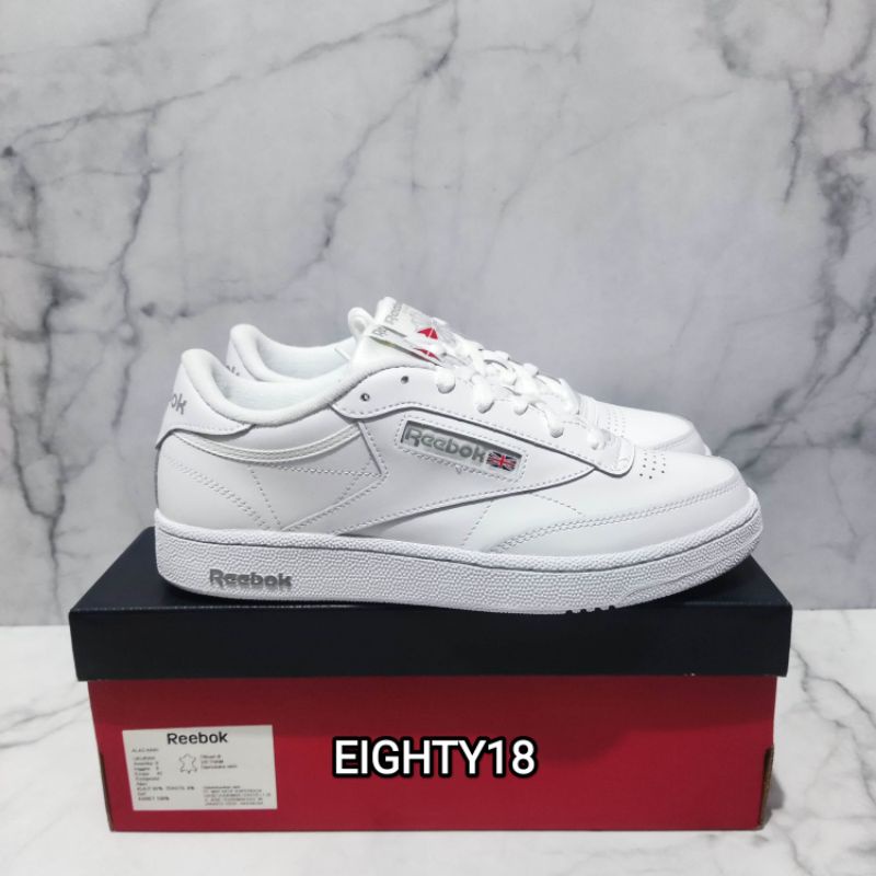 Jual Reebok Classic Club C 85 White/Sheer Grey Original Resmi PT MAP