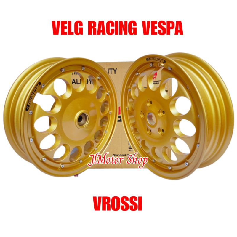 OBRAL JUAL RUGI PELEK VELG RACING VESPA VROSSI VESPA SPRINT PRIMAVERA GTS VROSSI ORIGINAL DEPAN BELAKANG