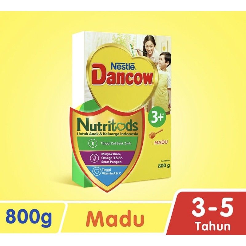 Nestle Dancow 3+ Susu Pertumbuhan Rasa Madu, Vanila dan Coklat  3-5 Tahun Box 800g dan 1 kg