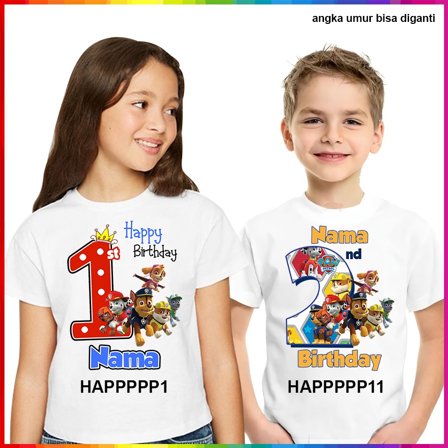 [FREE NAMA!!] Baju Kaos COUPLE  ANAK DAN DEWASA PAW PATROL PAWPATROLBANYAK MOTIF