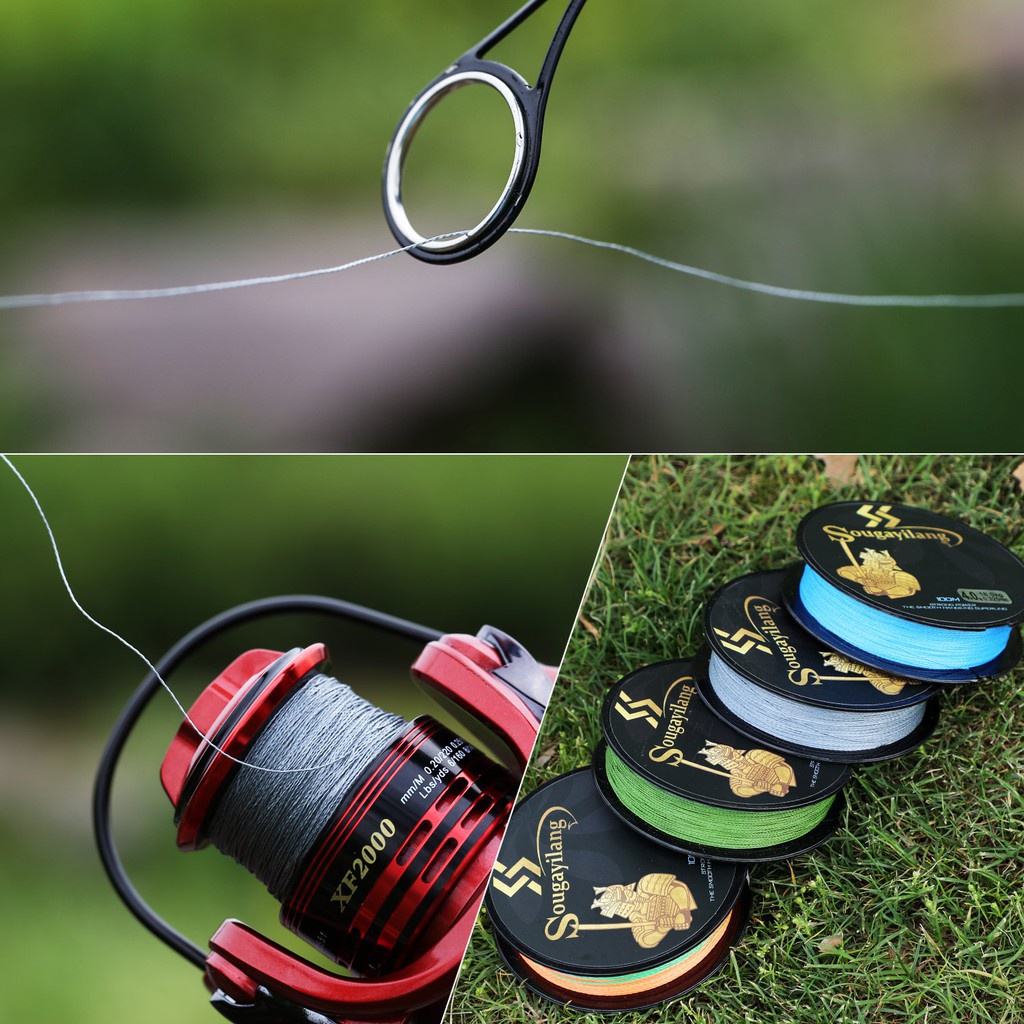 senar pe 4 Colors 100M PE Fishing line Senar Pancing 4 Braided Fishing Line 12LB-40LB senar pancing kuat dan anti keriting