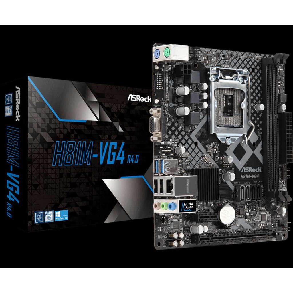 ASROCK H81M-VG4 R4.0 m-ATX LGA1150 D-Sub - Asrock H81M VG4 MOTHERBOARD