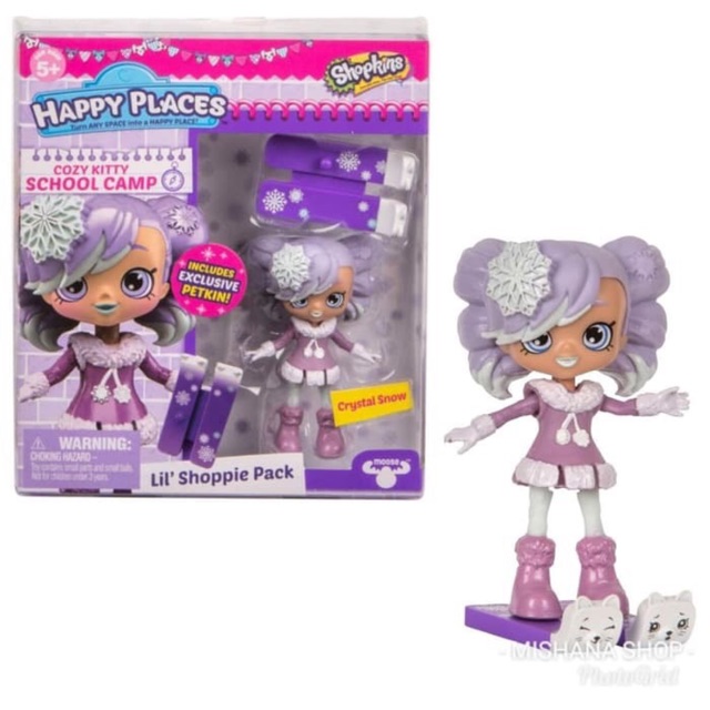 Happy Place Crystal Snow Shoppies Shopkins Doll Cozy Kitty School