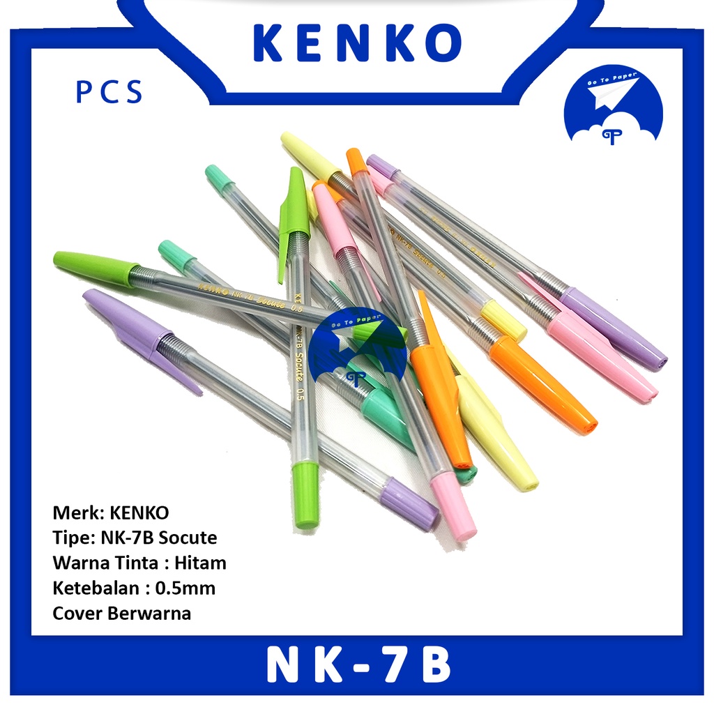

KENKO Pulpen Type NK-7B Socute 0.5mm Tinta Oil Gel Pen - Pcs