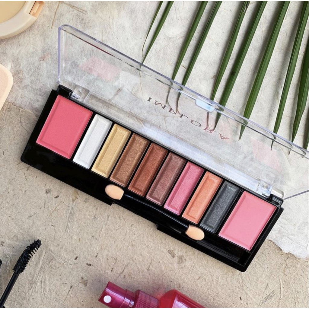 Eyeshadow Implora 2 In 1 Pallet + Blush On 10 dan 13 Warna The Beauty Of The Eyes Original Bpom