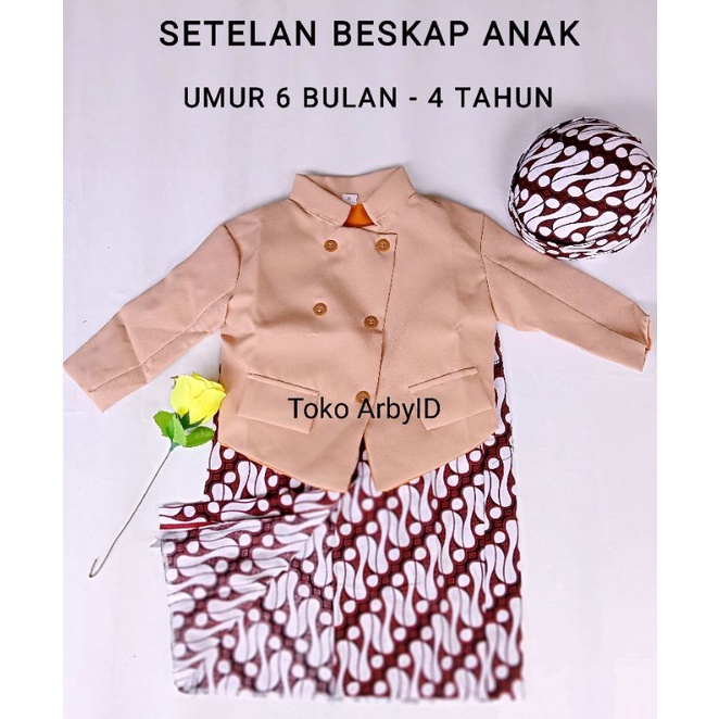 Setelan Baju Beskap Bayi / Set Beskap Anak/ Adat Jawa/ Tedak Sinten/ Turun Tanah