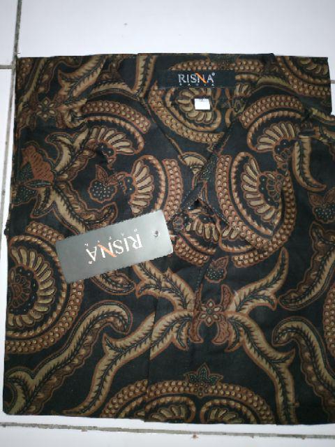 Risna Batik Hrb Motif Songkek Biru Kemeja Batik Pria Lengan Pendek Exclusive Halus Primis Premium