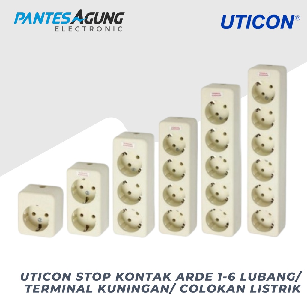 UTICON STOP KONTAK ARDE 1-6 LUBANG/ TERMINAL KUNINGAN/ COLOKAN LISTRIK - 1 LUBANG