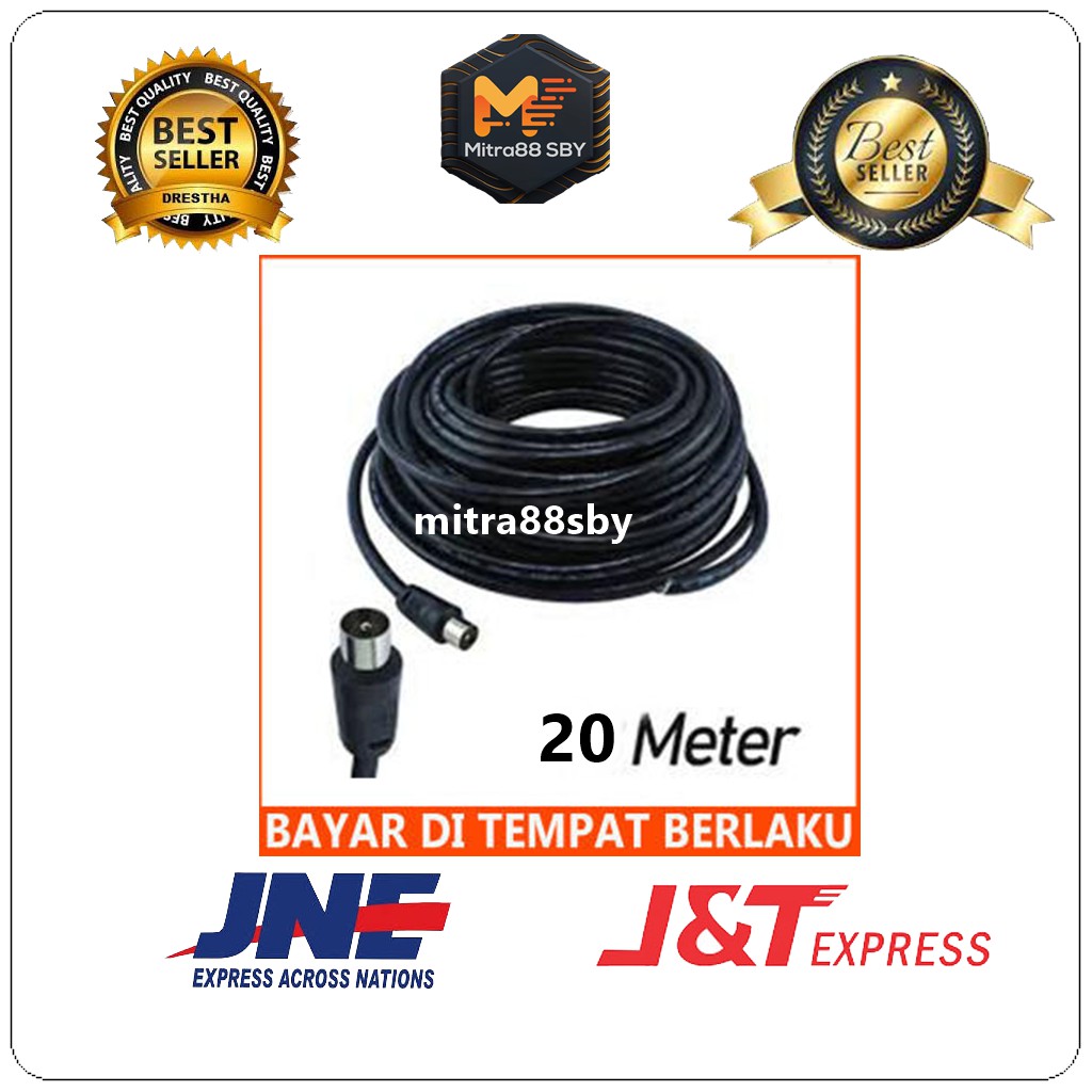 Mitra88sby kabel antena tv parabola RG6 plus jack