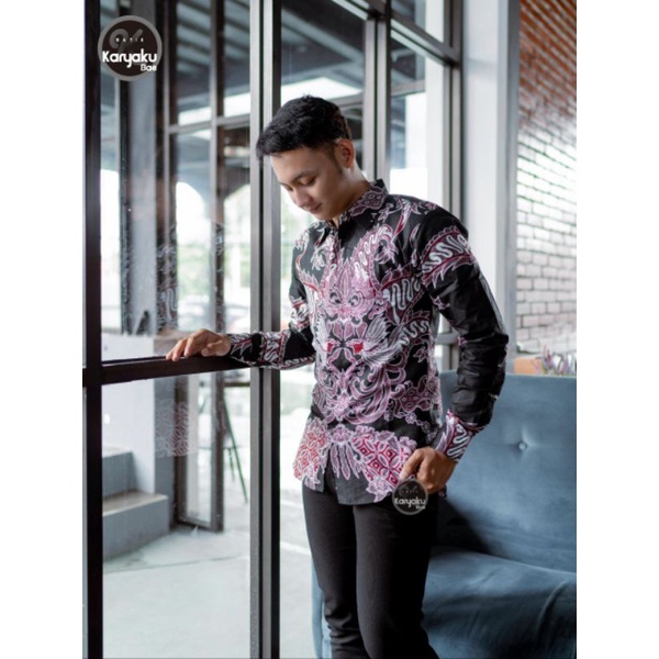 Kemeja Batik Slim Fit Pria Lengan Panjang Premium