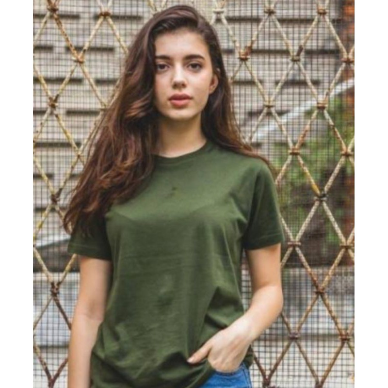 T-shirt Wanita / Kaos Wanita cotton polos / atasan Wanita Hijau Botol