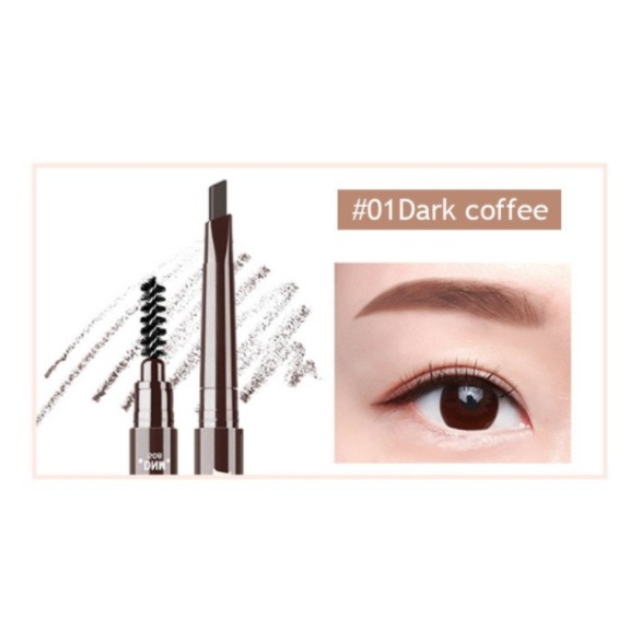 DNM Double Head Triangle Alis Pensil Alis Tahan Lama Alat Makeup Multi Fungsi