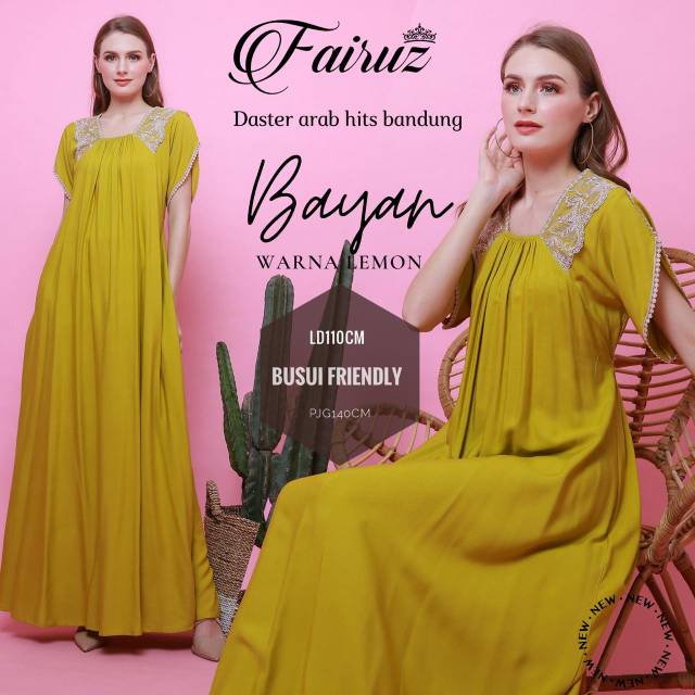 Daster Arab FAIRUZ BAYAN Long Dress Rayon Renda import