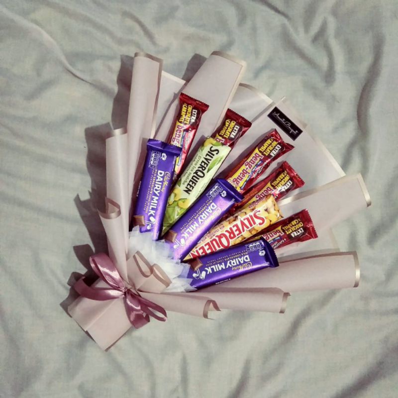 

amerta bouquet buket cokelat silverqueen dairy milk + beng-beng