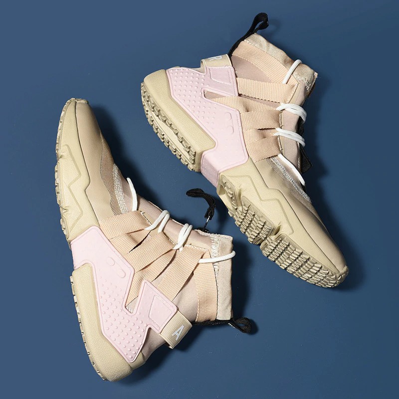 Sepatu basket cowo High Top Canvas Shoes Men's Flying Woven air Breathable force Sport Basketball