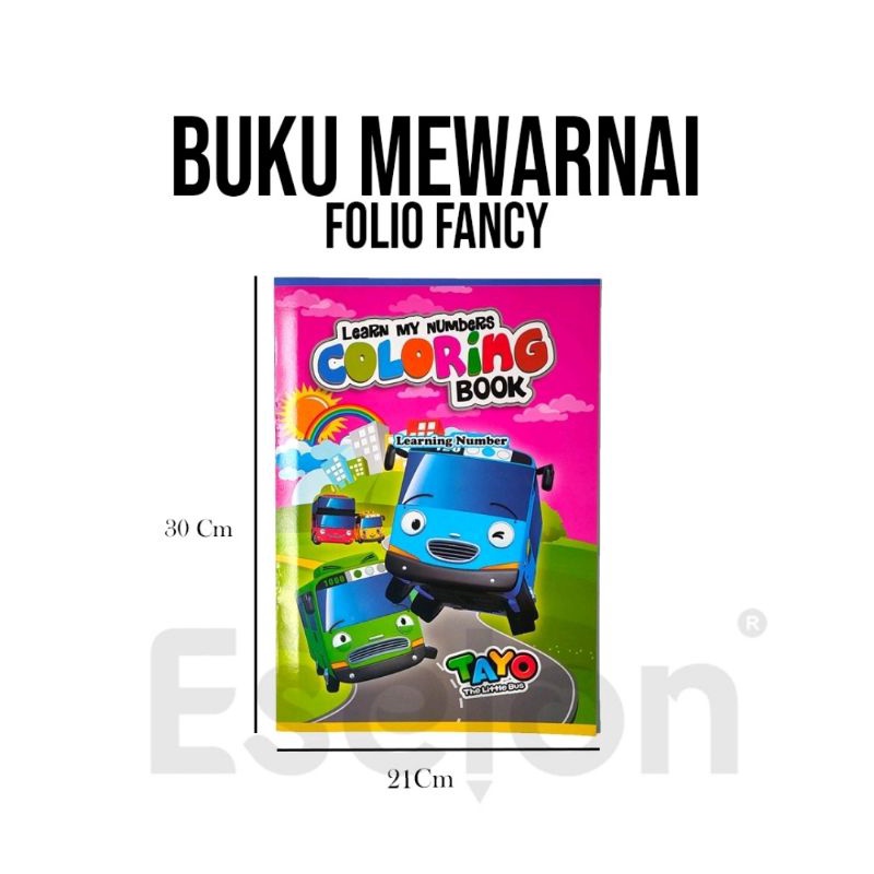 

buku mewarnai + menulis angka / buku mewarnai fancy