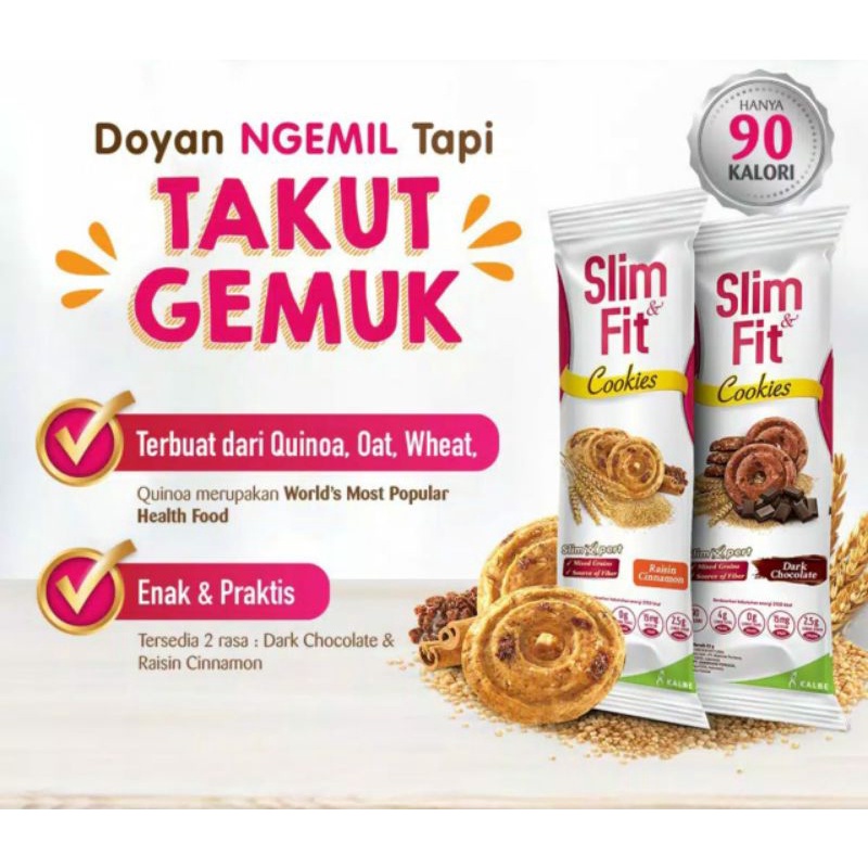 ( TERMURAH ) Slim &amp; Fit Cemilan Diet Sehat / Snack Slim Fit Cookies Kue Camilan Diet Rendah Kalori