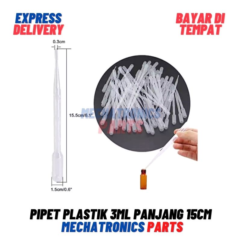 Pipet Plastik 3ml Panjang 15cm