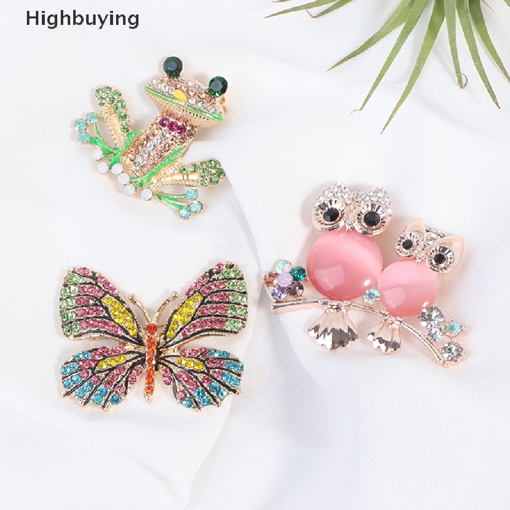 Hbid 1PC Bros Pin Wanita Desain Hewan Hias Berlian Imitasi Untuk Pesta Nikah / Hadiah