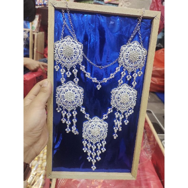 kalung penganten silver model bunga terbaru murah