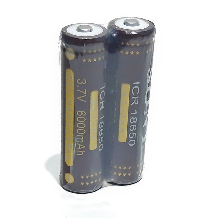 Batterai Charger ICR18650 Li-ion 3.7volt -  6000mAh Warna Coklat isi 2pcs