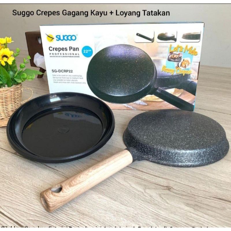 (MURAH) COD Cepres Pan 22cm SUGGO + Loyang Tatakan / Wajan Kulit Lumpia / Wajan Murah