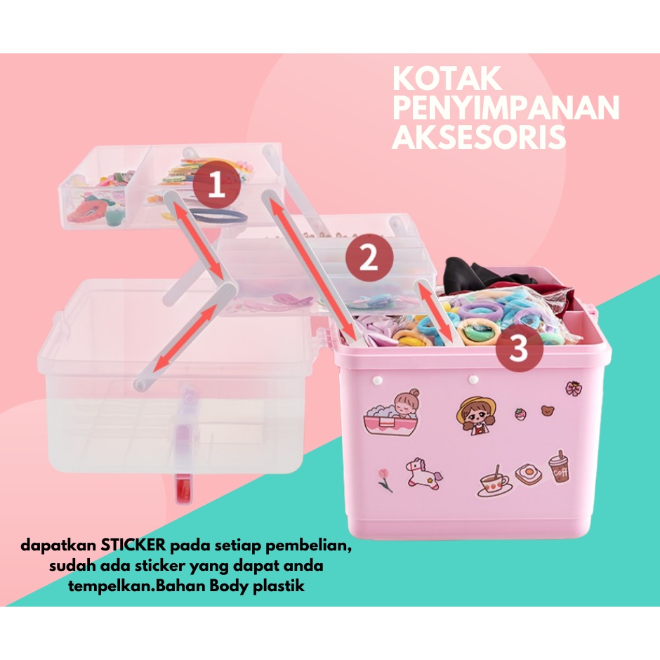 PROMO!!! Kotak Jepit Rambut Anak-anak / Rak MakeUp / Serbaguna Ukuran M / L/ XL