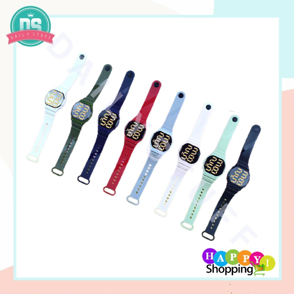 DS J026 Jam Tangan Touchscreen Unisex Tali Rubber Karet Digital LED Fashion Import