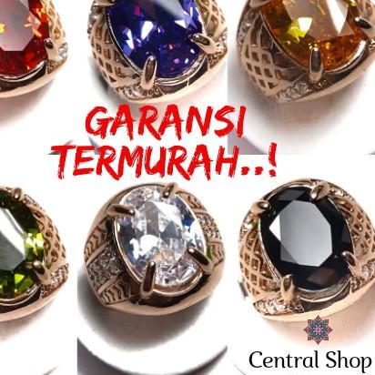 ✥ Cincin Pria Batu Permata Cutting Zircon Ruby Safir Topas Diamond onyx kecubung Siam Peridot Citrin