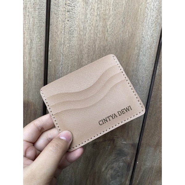 DOMPET KARTU DAN UANG WANITA PRIA ATM MINI KULIT SINTETIS PREMIUM ORIGINAL 100% AZALEA CARD HOLDER - GRATIS UKIR NAMA