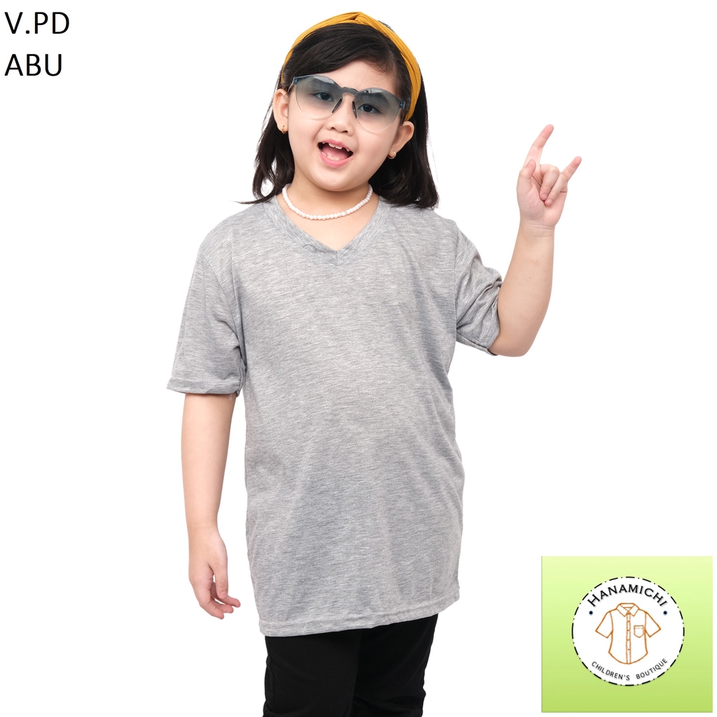 Hanamichi V.PD Kaos V neck Anak Lengan Pendek Polos